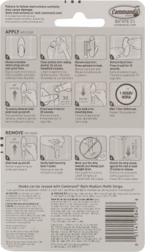 Command™ Damage-Free Medium Frosted Bath Hooks Perspective: back