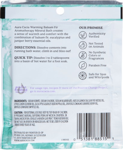 Aura Cacia Soothing Heat Balsam Fir Mineral Bath Perspective: back
