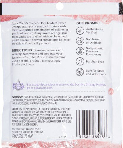 Aura Cacia Patchouli Sweet Orange Foam Bath Perspective: back
