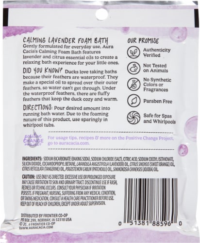 Aura Cacia Lavender Foam Baby Bath Perspective: back