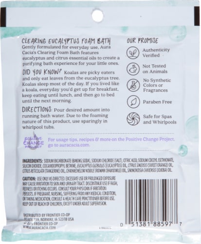 Aura Cacia Clearing Eucalyptus Bath Foam Perspective: back