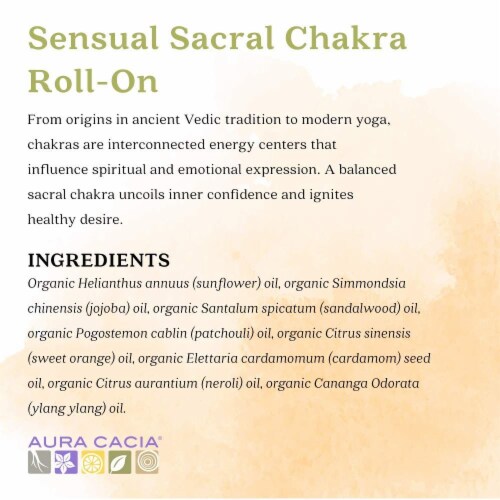 Aura Cacia - Organic Chakra Balancing Aromatherapy Roll-on - Sensual Sacral - .31 oz Perspective: back