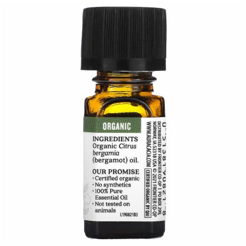 Aura Cacia Pure Essential Oil Organic Bergamot - 0.25 fl oz (7.4 ml) Perspective: back