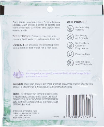 Aura Cacia Balancing Sage Purify Mineral Bath Perspective: back