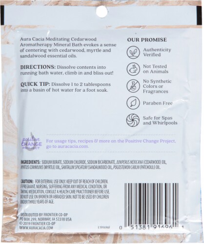 Aura Cacia Meditating Cedarwood Aromatherapy Mineral Bath Perspective: back