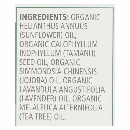Aura Cacia Soothing Tamanu Lavender & Tea Tree Facial Oil Serum Perspective: back