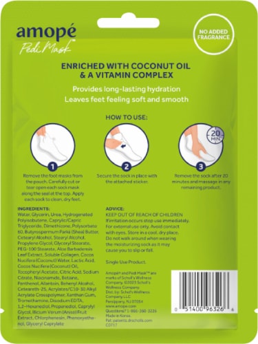 Amope Pedimask Coconut Oil Foot Sock Mask Perspective: back