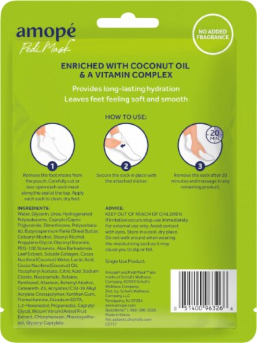Amope Pedimask Coconut Oil Foot Sock Mask Perspective: back