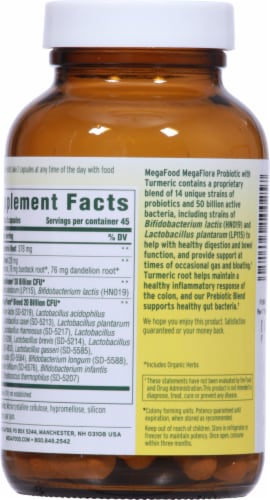 MegaFood MegaFlora® with Turmeric Perspective: back