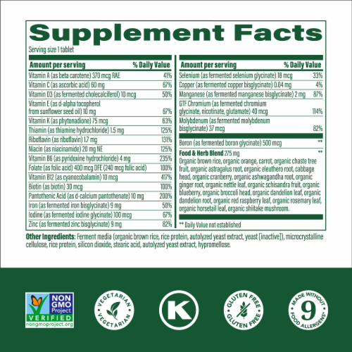 MegaFood Women's One Daily Multivitamin Tablets Perspective: back