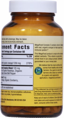 MegaFood® Complex C Tablets Perspective: back
