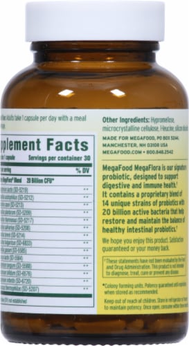 MegaFood® MegaFlora® Probiotic Dietary Supplement Perspective: back