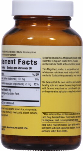MegaFood® Calcium & Magnesium Dietary Supplements Perspective: back