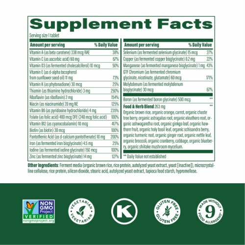 MegaFood® Women Over 40 One Daily Multi Vitamin Tablets Perspective: back