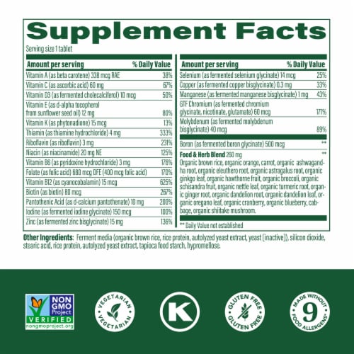 MegaFood® Men Over 40 One Daily Multi Vitamin Tablets Perspective: back