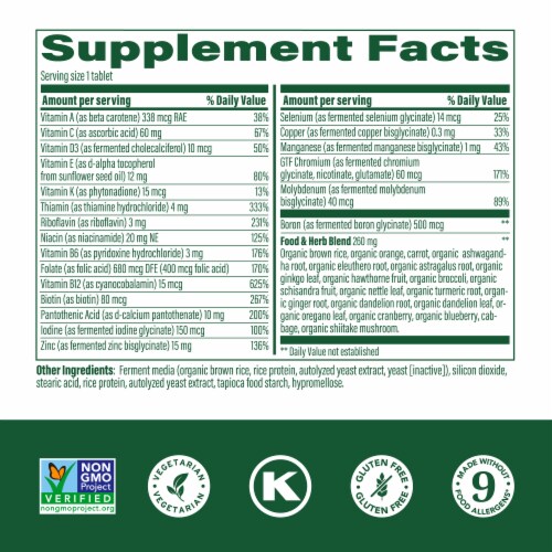 MegaFood® Men Over 40 One Daily Multi Vitamin Tablets Perspective: back