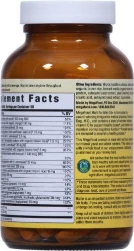 MegaFood Multi for Men 55+ Tablets Perspective: back