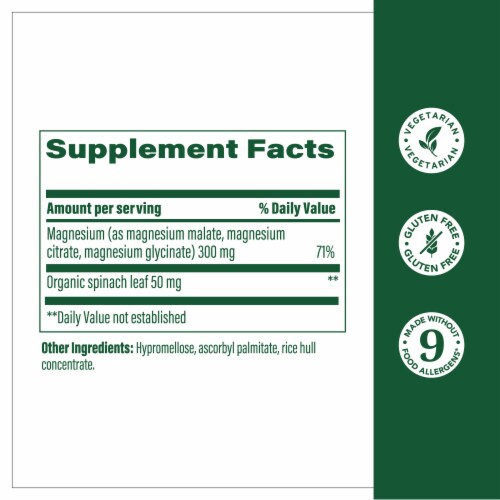 MegaFood® 300 mg Magnesium Capsules Perspective: back