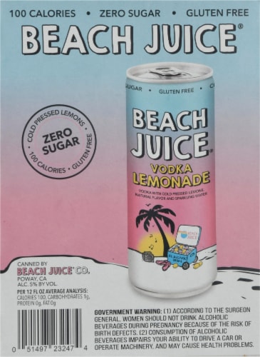 Beach Juice® Vodka Lemonade Perspective: back