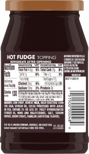 Smucker's® Hot Fudge Topping Perspective: back