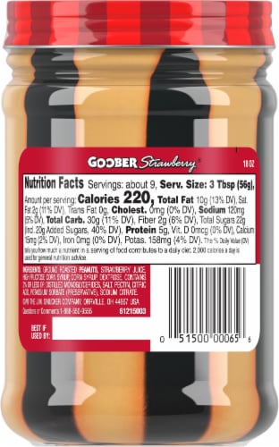Smucker's Goober Peanut Butter and Strawberry Jelly Stripes Perspective: back