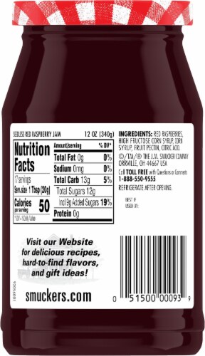 Smucker's® Seedless Red Raspberry Jam Spread Perspective: back