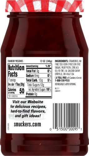 Smucker's® Strawberry Preserves Perspective: back