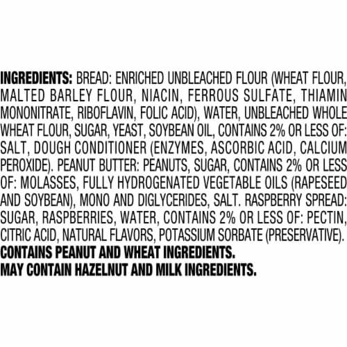 Smucker's Uncrustables Peanut Butter and Raspberry Sandwich, Perspective: back