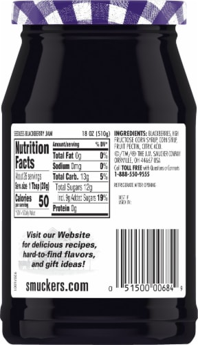 Smucker's Seedless Blackberry Jam Perspective: back