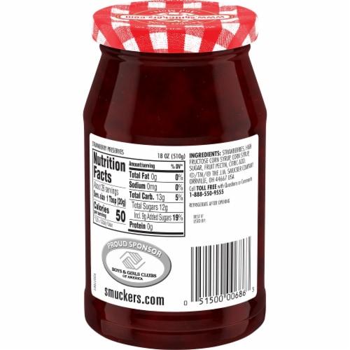 Smucker's® Strawberry Preserves Perspective: back