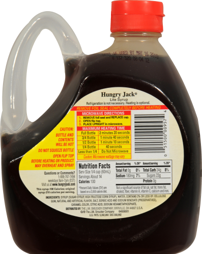 Hungry Jack® Lite Syrup Perspective: back