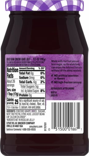 Smucker's® Low Sugar™ Concord Grape Jelly Perspective: back