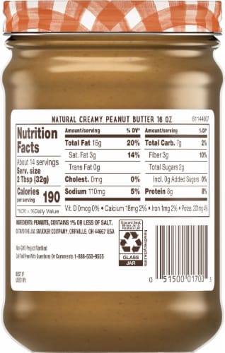 Smucker's® Natural Creamy Peanut Butter Perspective: back