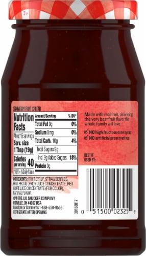 Smucker's Simply Fruit Strawberry Spread Perspective: back