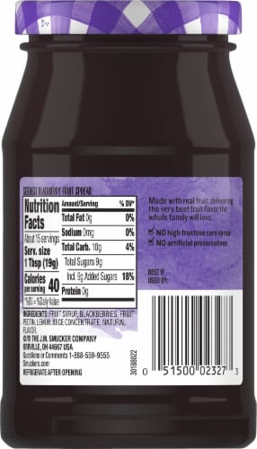 Smucker® Simply Fruit® Seedless Blackberry - Each Perspective: back