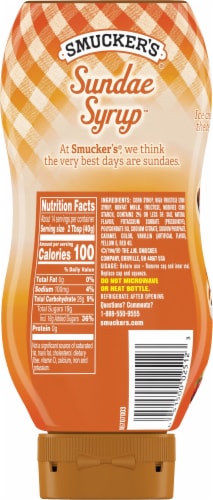 Smucker's® Caramel Sundae Syrup™ Topping Perspective: back