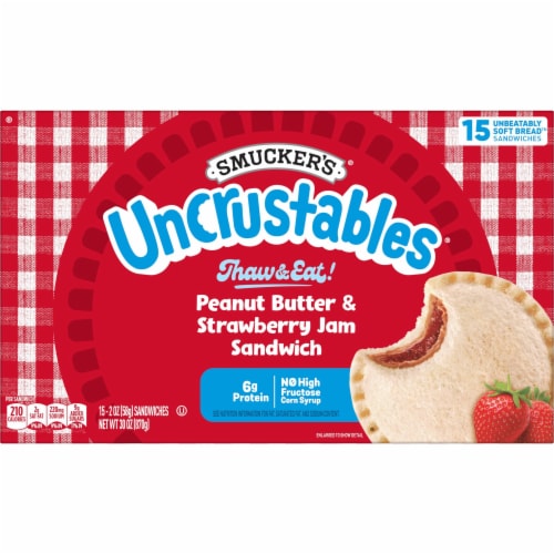 Smucker's Uncrustables Peanut Butter & Strawberry Jam Sandwiches Perspective: back