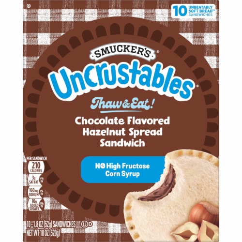 Smucker's Uncrustables Chocolate Flavored Hazelnut Spread Sandwiches Perspective: back
