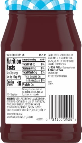 Smucker's Sugar Free Concord Grape Jelly Spread Perspective: back