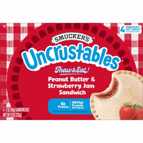 Smucker's Uncrustables Peanut Butter & Strawberry Jam Sandwiches Perspective: back