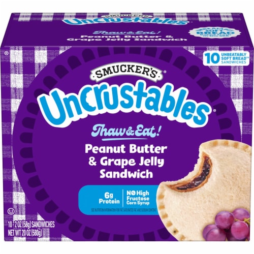 Smucker's Uncrustables Peanut Butter & Grape Jelly Sandwiches Perspective: back