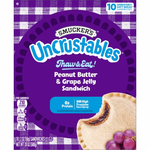 Smucker's Uncrustables Peanut Butter & Grape Jelly Sandwiches Perspective: back