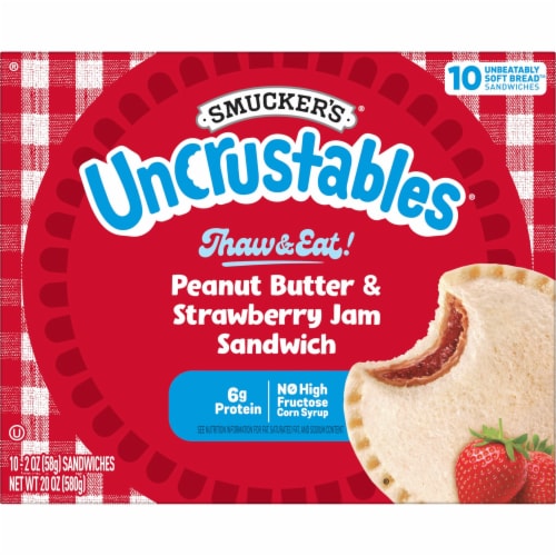 Smucker's Uncrustables Peanut Butter & Strawberry Jam Sandwiches Perspective: back