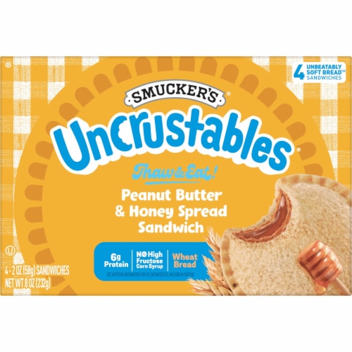 Smucker's Uncrustables Peanut Butter and Honey Spread Sandwiches Perspective: back