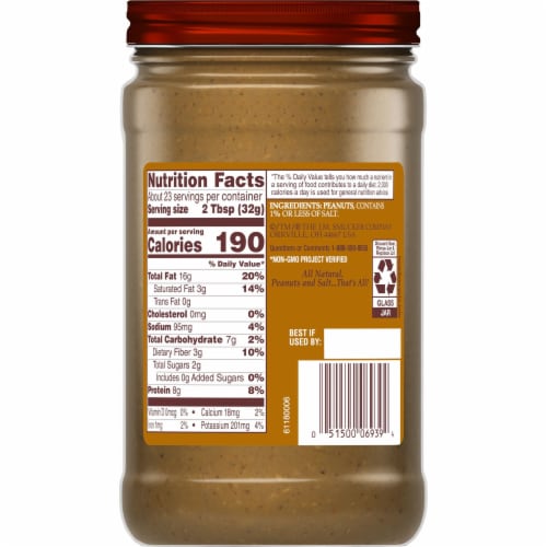 Laura Scudder's All Natural Nutty Peanut Butter Perspective: back