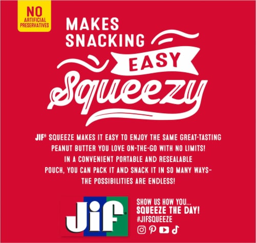 Jif® Creamy Peanut Butter Squeeze Pouches Perspective: back