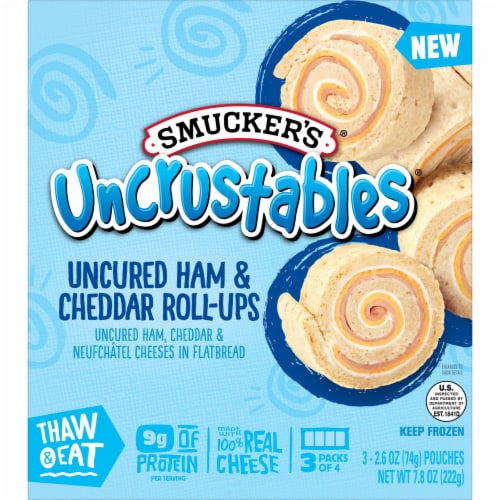 Smucker's Uncrustables Ham and Cheddar Roll Ups 3 Count Perspective: back
