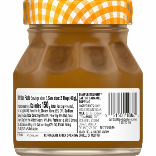 Smucker's Simple Delight Salted Caramel Topping Perspective: back