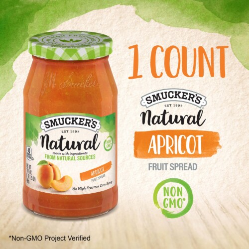 Smucker’s Natural Apricot Fruit Spread Perspective: back
