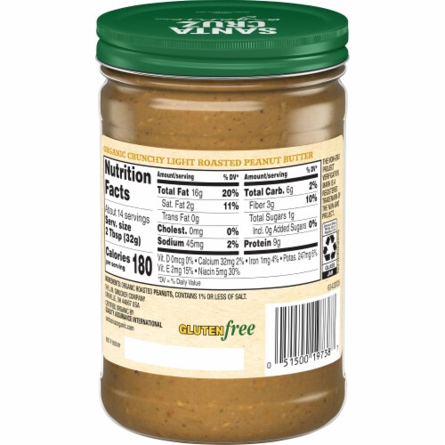 Santa Cruz Organic® Light Roasted Crunchy Peanut Butter Perspective: back